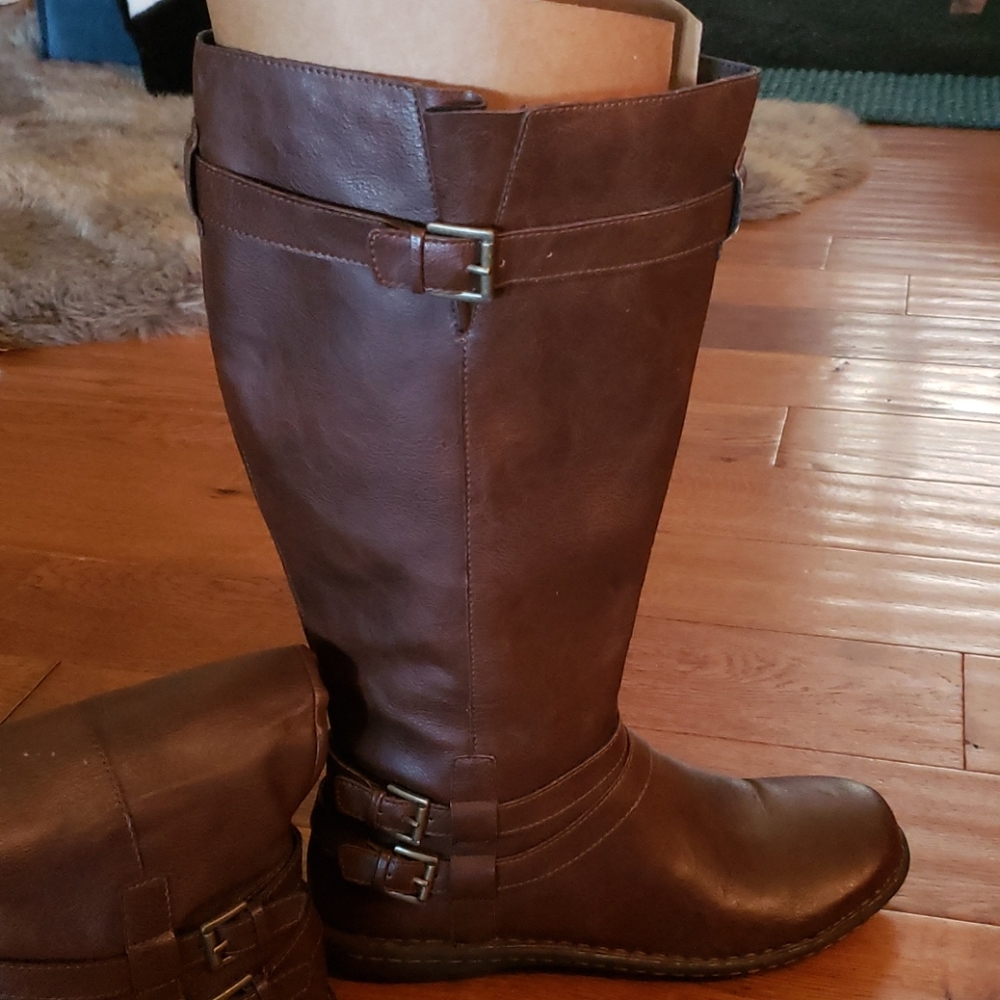 boc knee high brown boots, Like-New Wide calf